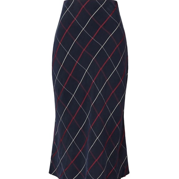 Club Monaco NWT Plaid Bias Midi Skirt Size 8 Medium - Picture 7 of 10